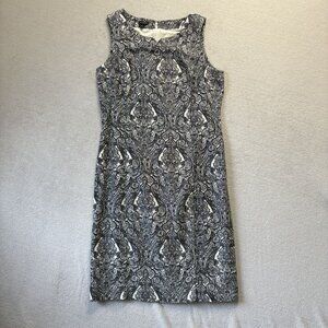 Talbots Dress Women Sz 12 Sleeveless Black Paisley Made In India‎ Cotton Modal